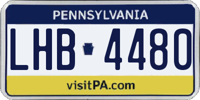 PA license plate LHB4480