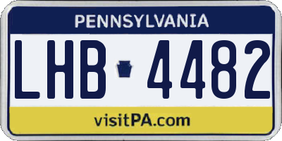 PA license plate LHB4482