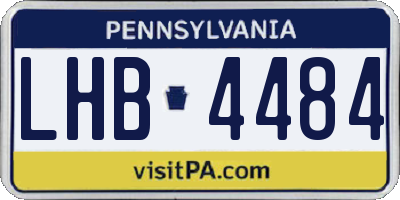PA license plate LHB4484
