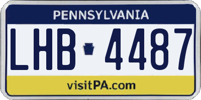 PA license plate LHB4487
