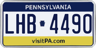 PA license plate LHB4490