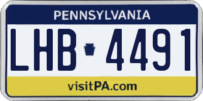 PA license plate LHB4491