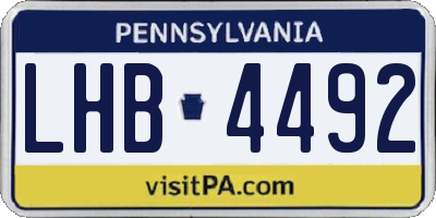 PA license plate LHB4492