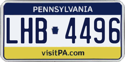 PA license plate LHB4496