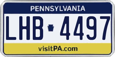PA license plate LHB4497