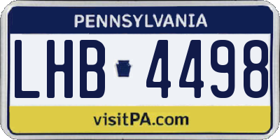PA license plate LHB4498