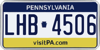 PA license plate LHB4506