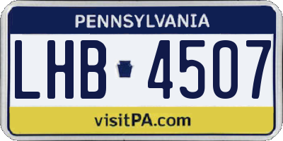 PA license plate LHB4507