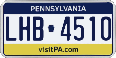 PA license plate LHB4510