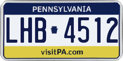 PA license plate LHB4512