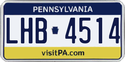 PA license plate LHB4514