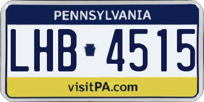 PA license plate LHB4515