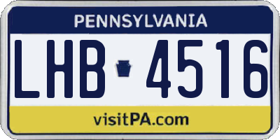 PA license plate LHB4516