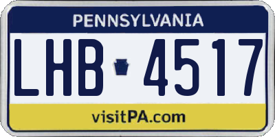 PA license plate LHB4517