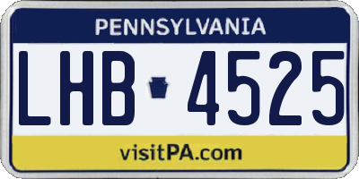 PA license plate LHB4525