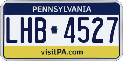 PA license plate LHB4527
