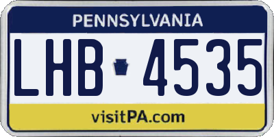 PA license plate LHB4535