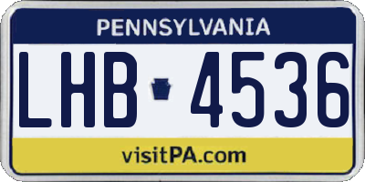 PA license plate LHB4536