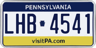 PA license plate LHB4541