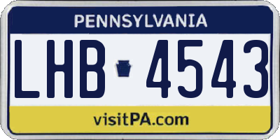 PA license plate LHB4543