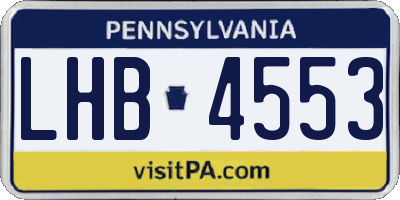 PA license plate LHB4553