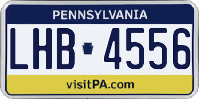 PA license plate LHB4556