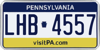 PA license plate LHB4557