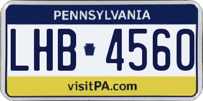 PA license plate LHB4560