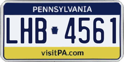 PA license plate LHB4561