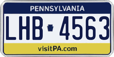 PA license plate LHB4563
