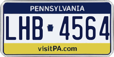 PA license plate LHB4564