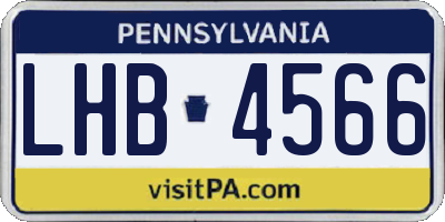 PA license plate LHB4566