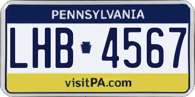 PA license plate LHB4567