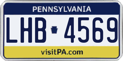 PA license plate LHB4569