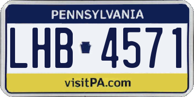 PA license plate LHB4571