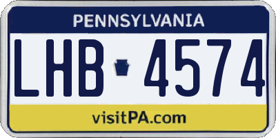 PA license plate LHB4574