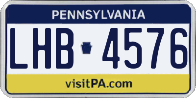 PA license plate LHB4576