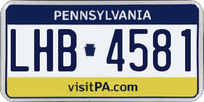 PA license plate LHB4581