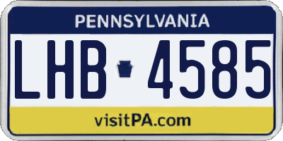 PA license plate LHB4585