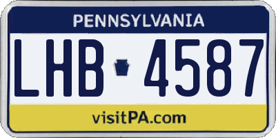 PA license plate LHB4587