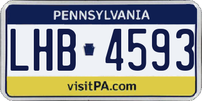 PA license plate LHB4593
