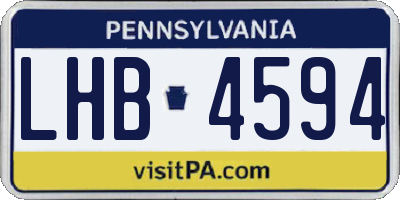 PA license plate LHB4594