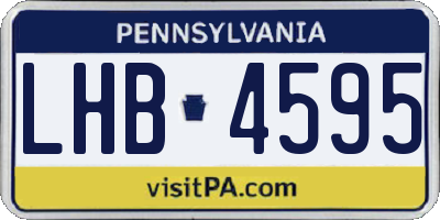 PA license plate LHB4595