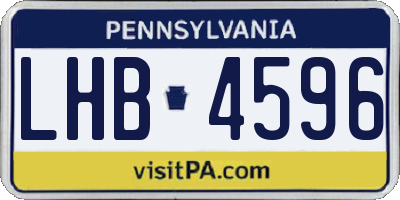 PA license plate LHB4596