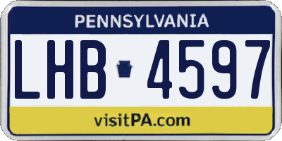 PA license plate LHB4597