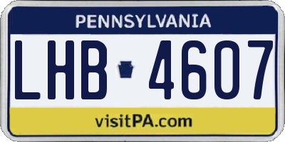 PA license plate LHB4607