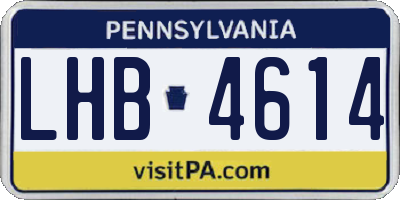 PA license plate LHB4614