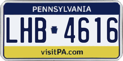 PA license plate LHB4616