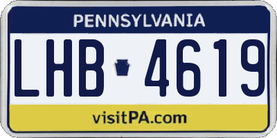 PA license plate LHB4619