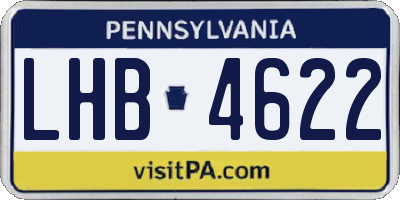 PA license plate LHB4622